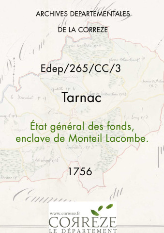 État général des fonds de l'enclave de Monteil Lacombe. 14 octobre-25 octobre 1756