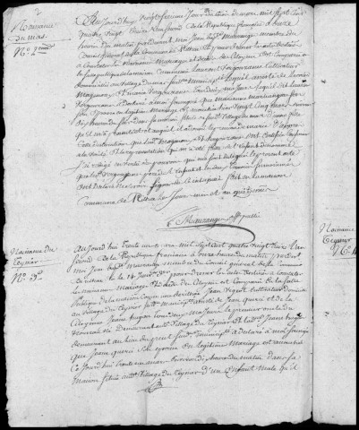 Naissances, mariages, décès (1793-1802)