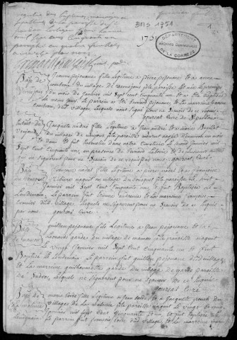 Baptêmes, mariages, sépultures (1751-1792)