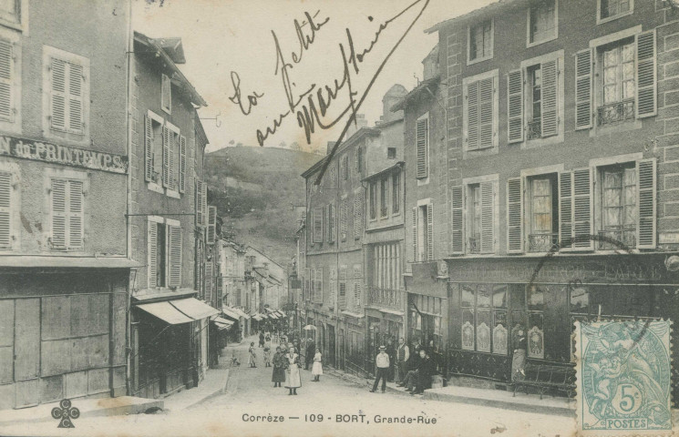 Bort-les-Orgues : "Corrèze - 109 - Bort, grande-rue".
