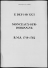Baptêmes, mariages, sépultures (1740-1752)