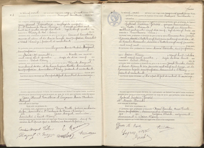 Naissances, mariages, décès (1923-1932).