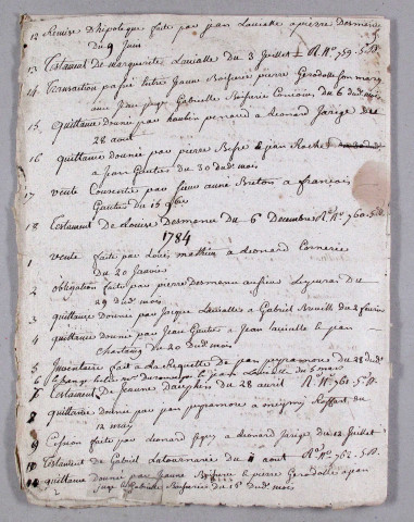 Répertoire chronologique : 24 décembre 1782-30 fructidor an XI