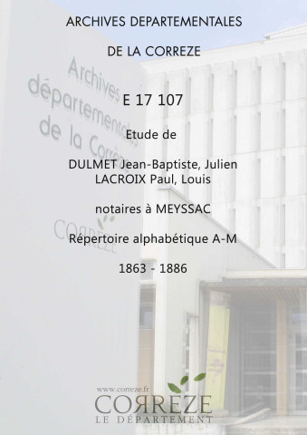 Répertoire alphabétique : A-M