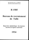 Classe 1934 : table alphabétique.