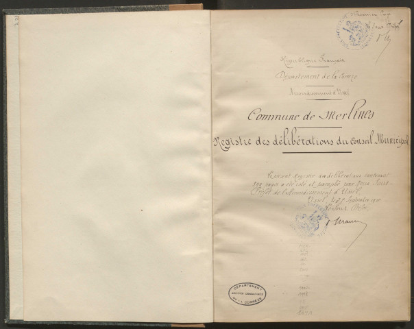 Délibérations du conseil municipal. 4 novembre 1900-5 mai 1918