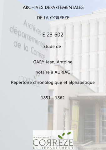 Répertoire chronologique et alphabétique