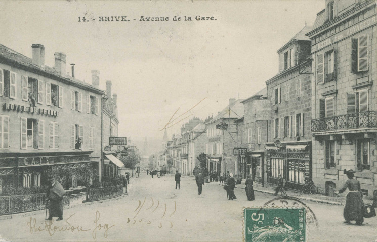Brive-la-Gaillarde : "14. - Brive. - Avenue de la gare".