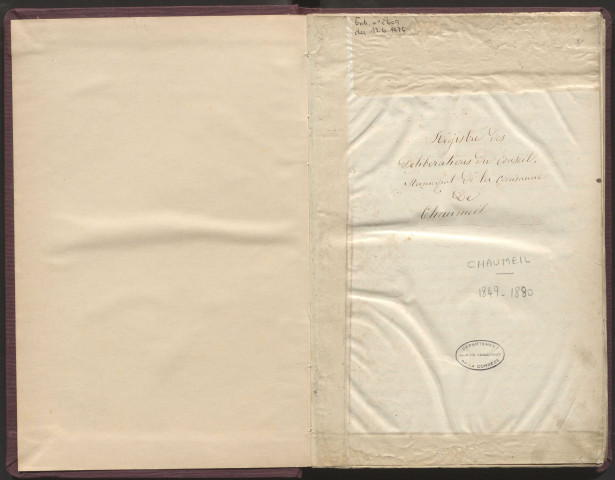 Délibérations du conseil municipal. 15 avril 1849-23 mai 1880