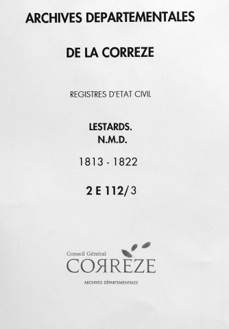 Naissances, mariages, décès (1813-1822)