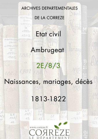 Naissances, mariages, décès (1813-1822)
