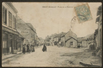 Objat : "Objat (Corrèze) - Place de la Bascule".
