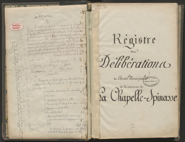 Délibérations du conseil municipal. 06 janvier 1884-25 avril 1909