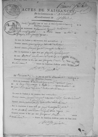 Naissances, mariages, décès (1803-1812)