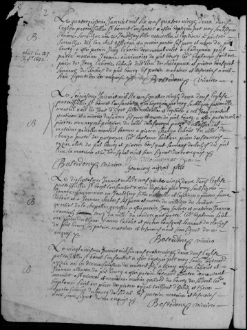 Baptêmes, mariages, sépultures (1682-1749)