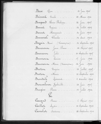 Tables décennales des décès (1943-1952)