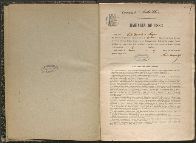 Mariages (1883-1902)