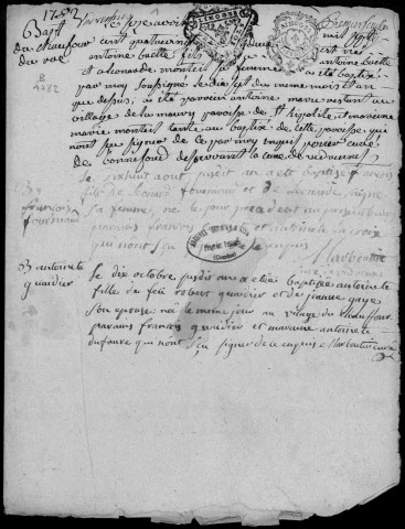 Baptêmes, mariages, sépultures (1782-1791)