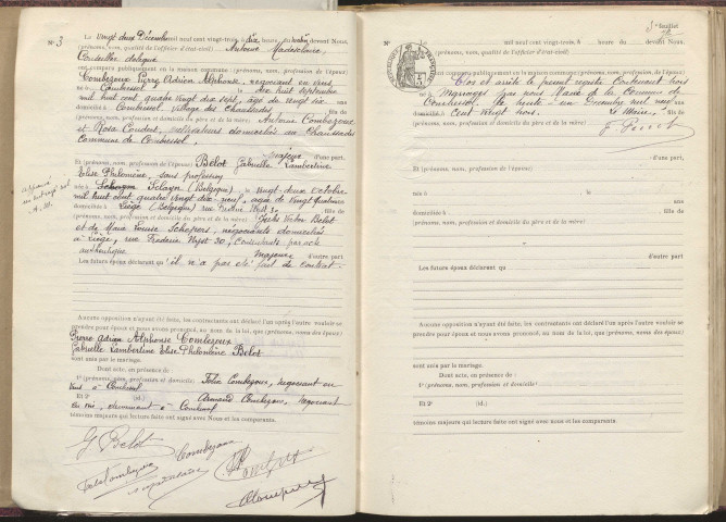 Naissances, mariages, décès (1923-1932).