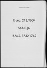 Baptêmes, mariages, sépultures (1732-1742)