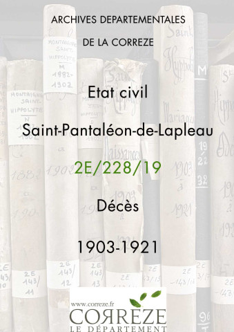Décès (1903-1921).
