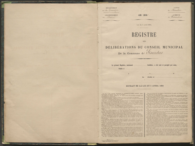 Délibérations du conseil municipal. 13 juin 1886-23 août 1894