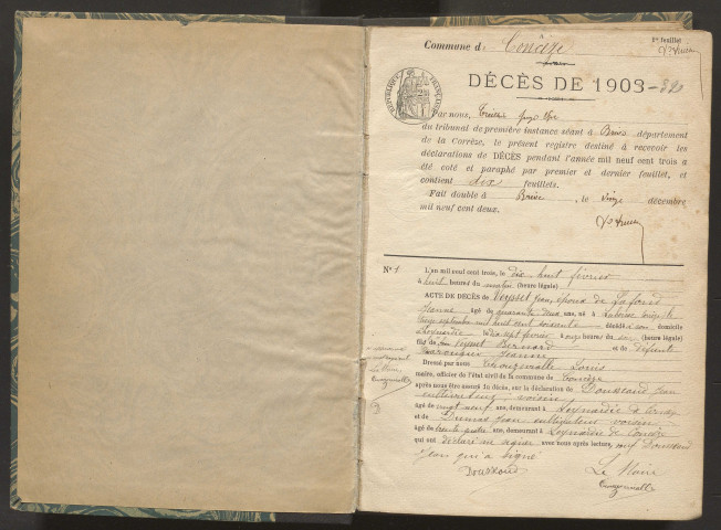 Décès (1903-1932).