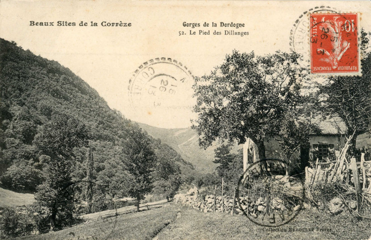 Saint-Merd-de-Lapleau : le pied des Dillanges, gorges de la Dordogne.