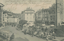 Tulle : "19. - Tulle. - Place de l'église. - Le marché.".