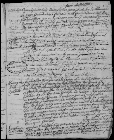 Baptêmes, mariages, sépultures (1773-1792)
