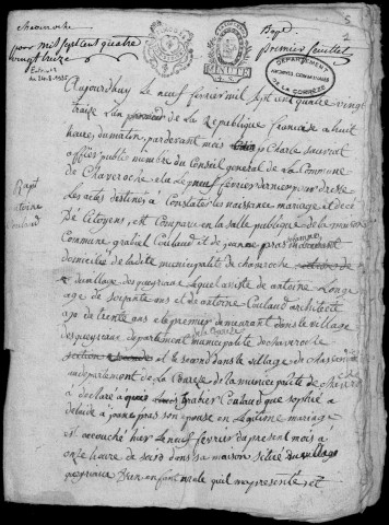 Naissances, mariages, décès (1793-1802)