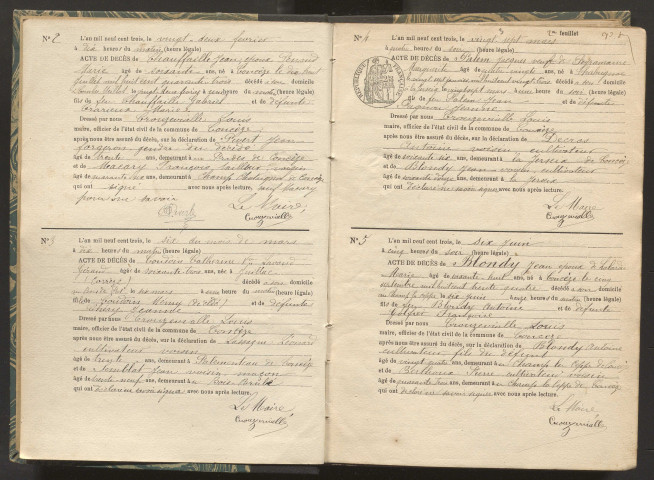 Décès (1903-1932).