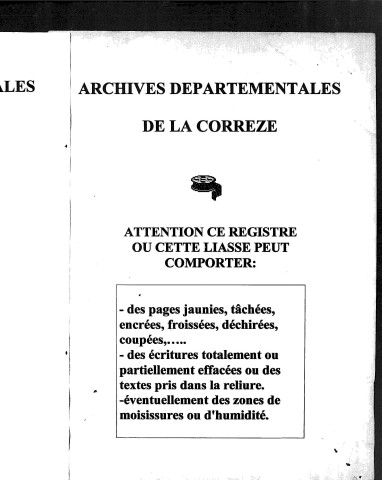 Naissances, mariages, décès (1843-1852)