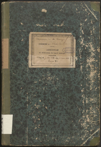 Délibérations du conseil municipal. 18 juillet 1858-11 mai 1862