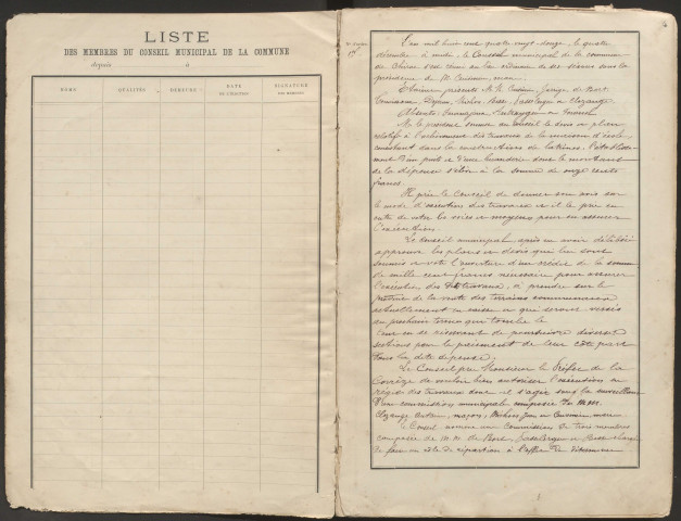 Délibérations du conseil municipal. 04 décembre 1892-09 octobre 1921