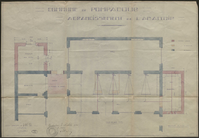 Halle, abattoir, bascule publique, champ de foire.