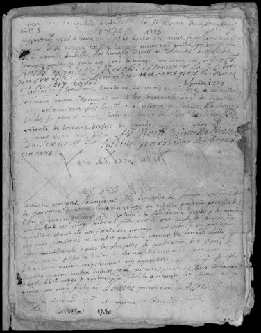 Baptêmes, mariages, sépultures (1729-1767)