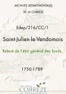 Relevé de l'état général des fonds. 1750-1789