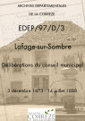 Délibérations du conseil municipal. 03 décembre 1873-14 juillet 1888