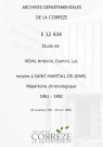 Répertoire chronologique : 13 novembre 1861-30 avril 1882