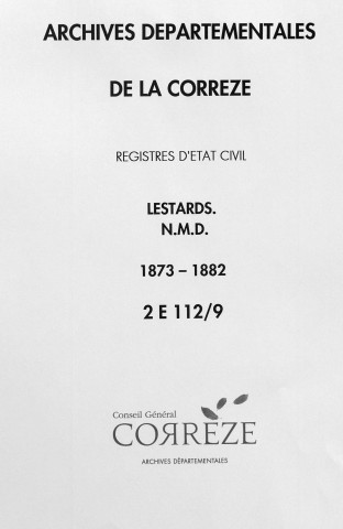 Naissances, mariages, décès (1873-1882)