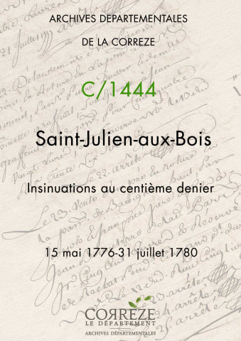 15 mai 1776-31 juillet 1780