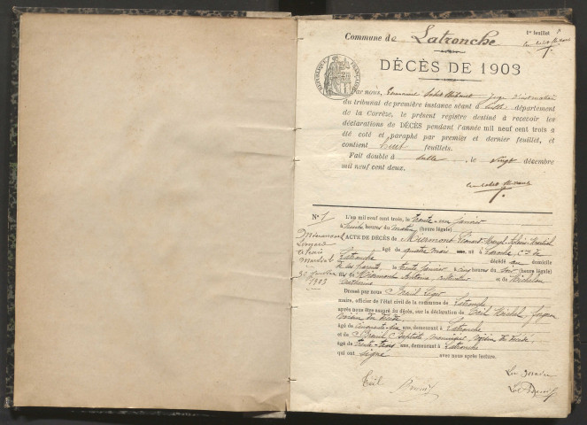 Décès (1903-1921).