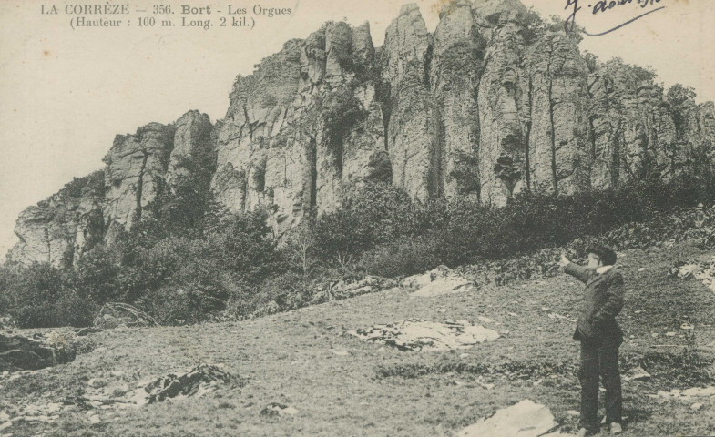 Bort-les-Orgues : "La Corrèze - 356. Bort - Les Orgues - (Hauteur : 100 m. - Long. : 2 kil.)".