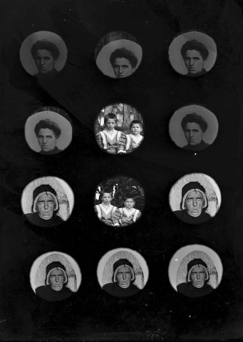 Ensemble de portraits : femmes et enfants.