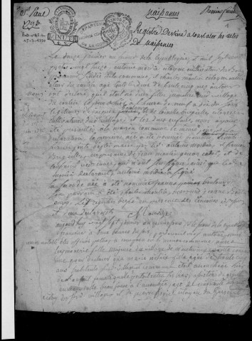 Naissances, mariages, décès (1793-1802)
