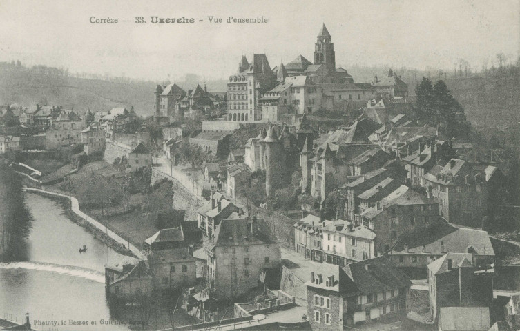 Uzerche : "Corrèze - 33. Uzerche - Vue d'ensemble".