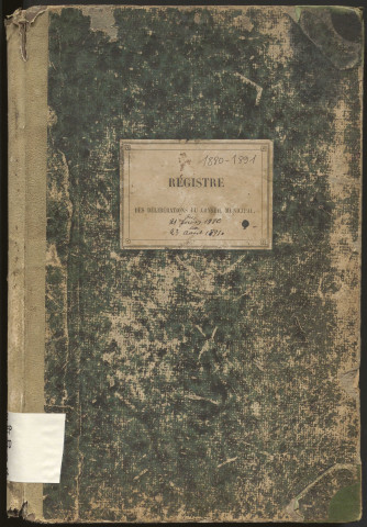 Délibérations du conseil municipal. 24 juin 1880-23 août 1891