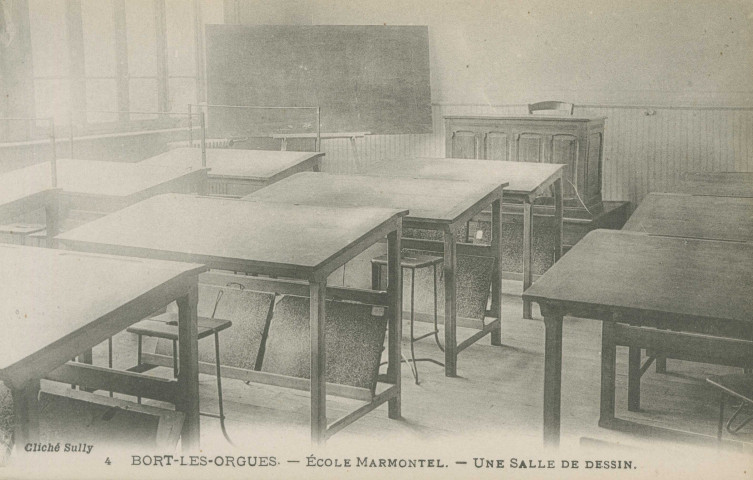 Bort-les-Orgues : "4 - Bort-les-Orgues - Ecole Marmontel. - Une salle de dessin".