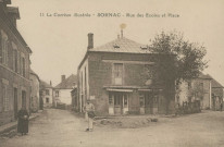 Sornac : "11 La Corrèze illustrée - Sornac - Rue des écoles et place".